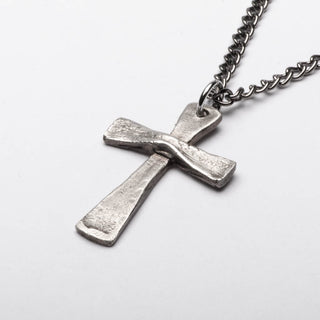Christian Cross Vintage Style Pendant Necklace Sterling Silver Front
