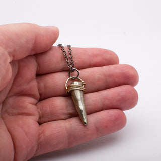 Amulette "Corne d'abondance" Collier Pendentif Bronze Bijou Fait Main