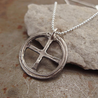 Celtic Cross Silver Pendant Necklace Right