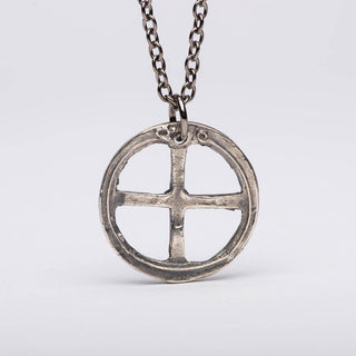 Celtic Cross Silver Pendant Necklace Front