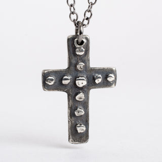 Cross Antique Medieval Sterling Silver Pendant Necklace Jewelry