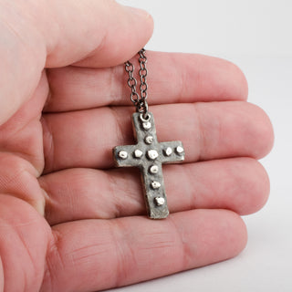 Cross Antique Medieval Sterling Silver Pendant Necklace Jewelry
