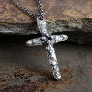 Cross Elements Pendant Necklace Sterling Silver Handmade Jewelry