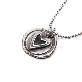 Heart In A Heart Silver Pendant Necklace Right