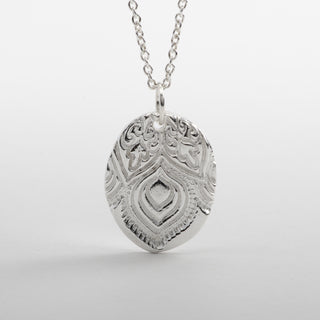 Mandala Lotus Pendant Sterling Silver Handmade Women Jewelry