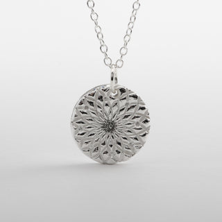 Mandala Spiral Pendant Sterling Silver Handmade Women Jewelry