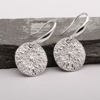 Mandala Star Earrings Sterling Silver Handmade Jewelry