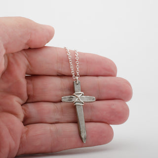 Medieval Cross Wired Pendant Necklace Sterling Silver Jewelry