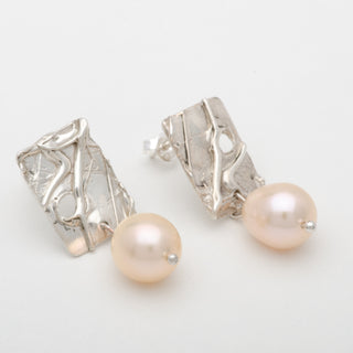 Pearl Stud Earrings Solana 925 Sterling Silver Handmade Jewelry