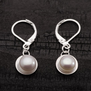 Pearls Drop Dangle Earrings 925 Sterling Silver Handmade Jewelry