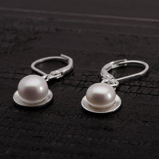 Pearls Drop Dangle Earrings 925 Sterling Silver Handmade Jewelry