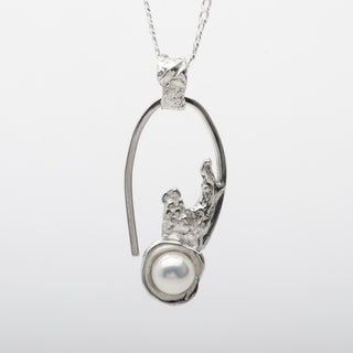Pearl Alma Pendant Necklace Sterling Silver Handmade Women Jewelry