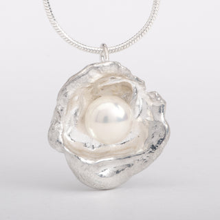 Pearl Sidra Pendant Necklace Sterling Silver Handmade Women Jewelry