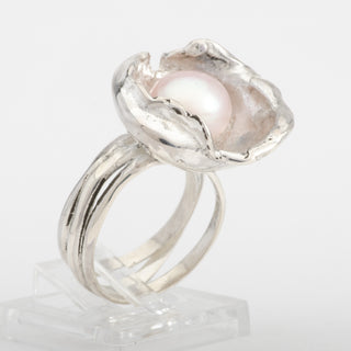 Silver Ring Amora Pink Pearl Jewelry