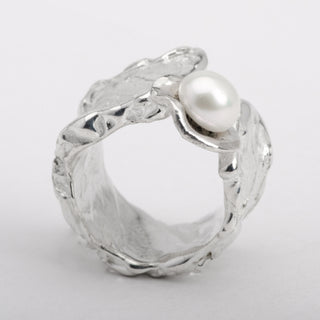 Silver Ring Adjustable Kai Momi White Cultured Pearl Jewelry