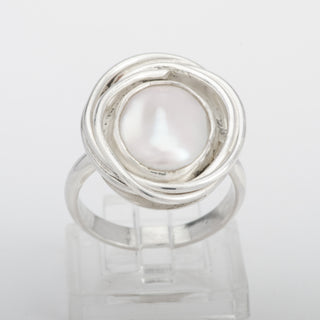 Silver Ring Keshi White Pearl Jewelry
