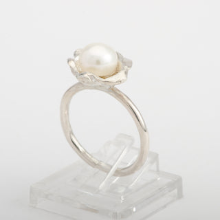 Silver Ring Ciara Pearl Handmade Personalized Jewelry