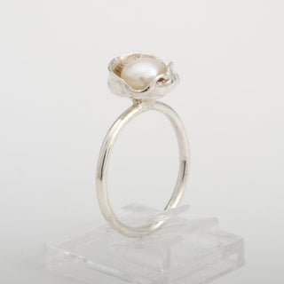 Bague Samara Argent Sterling Perle Blanche Bijou Fait Main