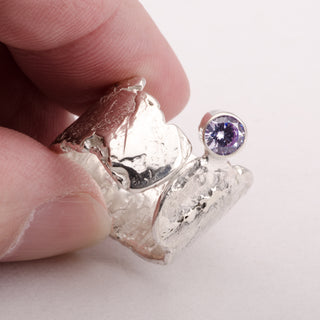 Silver Ring Kai Pele Lavender Zirconia Jewelry