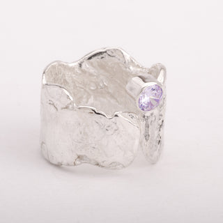 Silver Ring Kai Pele Lavender Zirconia Jewelry