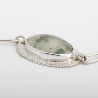 Bracelet Numa Prehnite Gemstone Sterling Silver Handmade Women Jewelry