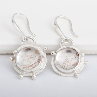 Earrings Arina Rutilated Quartz Gemstone Sterling Silver Handmade Jewelry