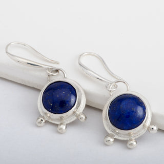 Boucles d'Oreilles Kalani Lapis Lazuli Argent Sterling Bijou Fait Main