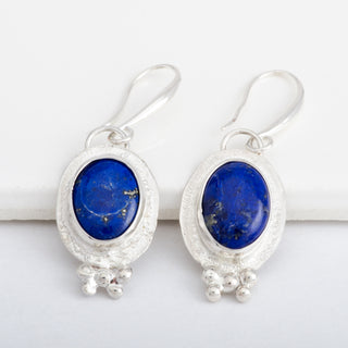 Earrings Ulani Lapis Lazuli Gemstone Sterling Silver Handmade Jewelry