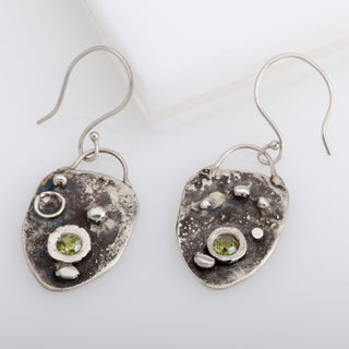 Earrings Moon Craters Sterling Silver Jewelry Handmade