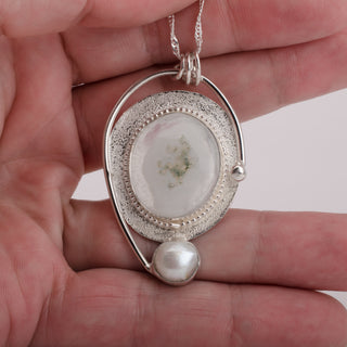 Pendant Necklace Nikka Solar Quartz Gemstone Sterling Silver Handmade Jewelry