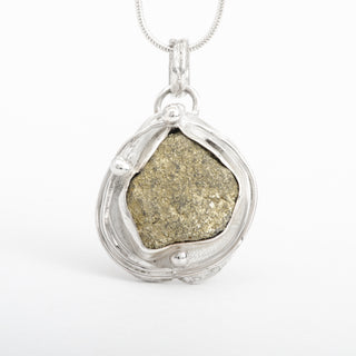 Pendant Necklace Melora Pyrite Gemstone Silver Jewelry