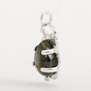 Collier Pendentif Nellim Labradorite Argent Sterling Bijou Fait Main