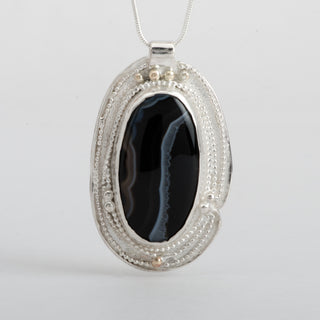 Pendant Necklace Nisha Onyx Gemstone Sterling Silver Handmade Jewelry