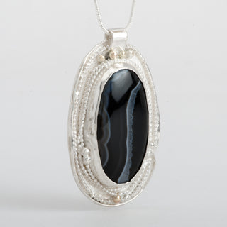Pendant Necklace Nisha Onyx Gemstone Sterling Silver Handmade Jewelry