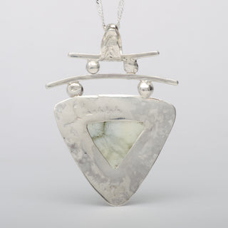 Pendant Necklace Torii Prehnite Gemstone Sterling Silver Handmade Jewelry