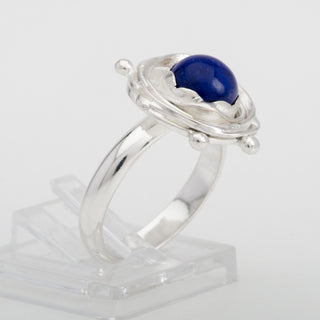 Silver Ring Adjustable Kuni Lapis Lazuli Gemstone Jewelry