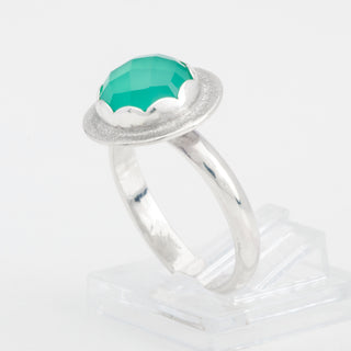 Silver Ring Adjustable Mikoni Chalcedony Gemstone Jewelry