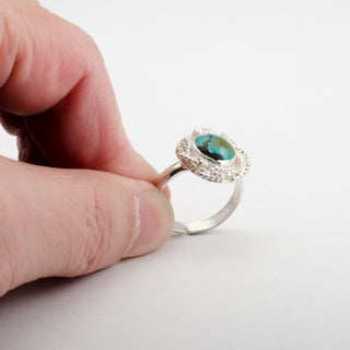 Silver Ring Adjustable Mikonos Turquoise Gemstone Jewelry