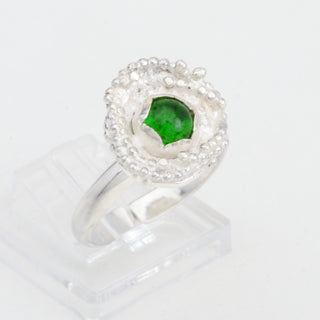 Silver Ring Adjustable Sojo Diopside Gemstone Jewelry