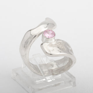 Silver Ring Adjustable Kai Nalu Pink Zirconia Jewelry