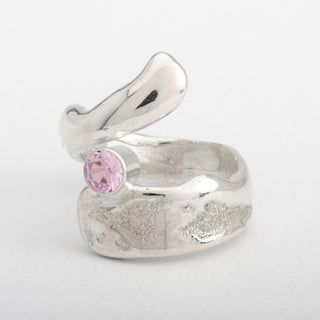 Bague Kai Nalu Argent Sterling Zircon Rose Bijou Fait Main