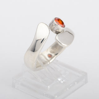 Silver Ring Adjustable Kai Ula Ula Red Zirconia Jewelry