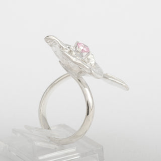 Silver Ring Adjustable Lokelani Pink Zirconia Jewelry