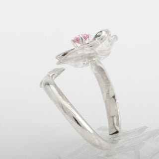 Silver Ring Adjustable Lokelani Pink Zirconia Jewelry