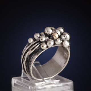 Gold and Silver Ring Aria 925 Sterling Handmade Women Jewelry