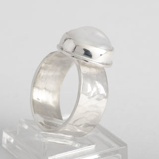 Silver Ring Asura White Pearl Handmade Jewelry