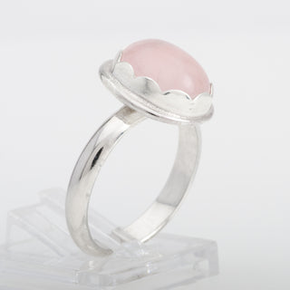 Silver Ring Adjustable Rosa Rose Quartz Gemstone Jewelry