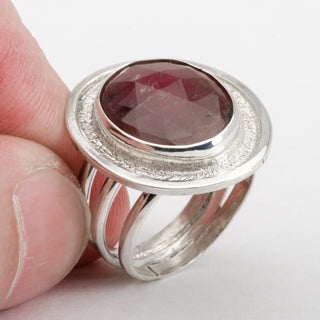 Silver Ring Rossa Ruby Gemstone Handmade Women Jewelry