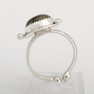 Silver Ring Adjustable Tromso Labradorite Gemstone Jewelry