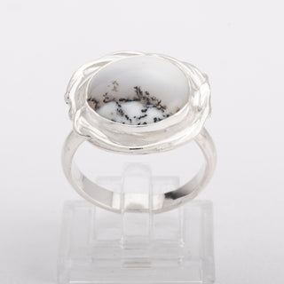 Silver Ring Winterland Merlinite Gemstone Handmade Women Jewelry